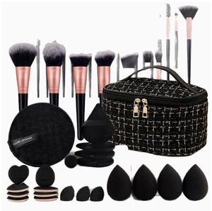 Ensemble de 47 pinceaux de maquillage avec sac cosmétique tendance, pochette de voyage portable, houppette et éponge - Product Image 5