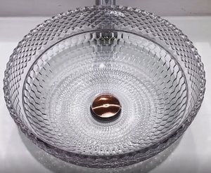 Lavabo de Vidrio de Diseño Italiano, Lavabo de Baño de Cristal - Product Image 4