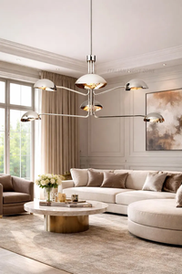High End Mid Century Modern Multi Arm Dome Chandelier Luxury <b>Space</b> Age Pendant <b>Light</b> Fixture For Living Room Dining Area - Product Image 6