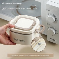 Stapelbare 316 Edelstahl Thermische Fachbox für Mittagessen/Snacks, 3-stöckiger Isolierter Bento-Lebensmittelbehälter mit Besteckset, Mikrowellengeeignet