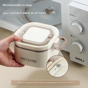 กล่องอาหารกลางวัน/ขนมแบบมีช่องเก็บความร้อน 3 ชั้น ทำจากสแตนเลส 316 แบบซ้อนได้ พร้อมชุดอุปกรณ์รับประทานอาหาร <span class=keywords><strong>ใช้</strong></span><span class=keywords><strong>กับ</strong></span><span class=keywords><strong>ไมโครเวฟ</strong></span>ได้ - Product Image 2