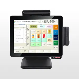 Pos payment terminal pos all in one i3 billing machine complete set touch screen kiosk dual pos