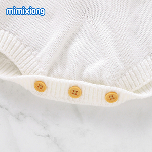 Nuovo stile 2024 Mimixiong bambina colore combinato vestiti a maglia 100% cotone <span class=keywords><strong>bella</strong></span> pagliaccetto estivo del bambino per le ragazze - Product Image 6