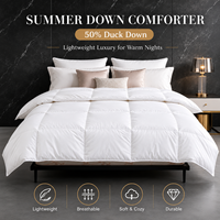 Couette légère de luxe Xueruisha Queen Size 50% duvet de canard, respirante pour l'été, écologique, 536g, en coton doux, pour la maison et l'hôtel