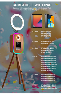 Cabina de Fotos Portátil con Soporte Triangular con Aspecto de Madera, Luz RGB Cuadrada, Cabina de Fotos Retro para IPAD y DSLR - Product Image 4