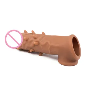 Nessun ingrandimento del manicotto del pene unisex in silicone medico tossico, manicotto del pene flessibile riutilizzabile super grande per l'uomo