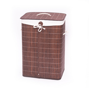 SPYRO vend un panier à linge en bambou couleur café de haute qualité avec couvercle et poignée panier de rangement panier à linge - Product Image 1