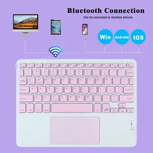 Tabletler dizüstü Smartphone ile 78 tuşları Metal Touchpad Bluetooth Mini kablosuz klavye için Ipad Pro hava 4 11 10.9 inç