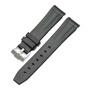 Buceo dedicado <span class=keywords><strong>veryfit</strong></span> 20mm silicona de goma correa de reloj de repuesto final de curva banda de reloj de silicona - Product Image 1