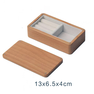 Caja de Joyería de Madera Portátil con Logotipo Personalizado, Estuche Organizador Rectangular, Almacenamiento de Anillos, Elegante Solución de Almacenamiento de Joyería de Madera con Terciopelo - Product Image 5