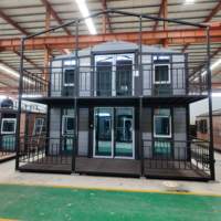 Casa Contenedor de Acero Prefabricada de Lujo Moderna de 20/30/40 Pies, Expandible, con Baño y Cocina, para Uso en Villas