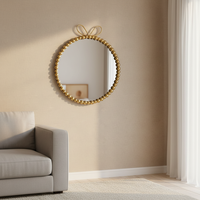 Miroir mural en métal pour la maison, décoration intérieure, 73.03*4.45*83.82CM, miroir décoratif doré brillant sur le mur