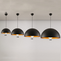 Grand abat-jour industriel à Double couche en demi-cercle, lustre d'éclairage de dôme, luminaires suspendus modernes de salle à manger