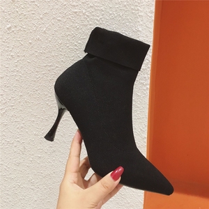 Botas vaqueras <span class=keywords><strong>para</strong></span> dama Botine Femme materiale elastico punta a punta Designer Stiletto scarpe tacco alto <span class=keywords><strong>stivaletti</strong></span> per le donne - Product Image 1