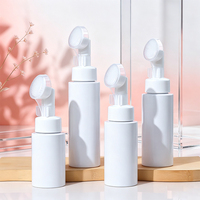 Bouteille de nettoyant moussant en PET 200ML 250ML 300ML 350ML avec pompe et brosse à poils doux, flacon cosmétique pour soins de la peau, impression sérigraphique