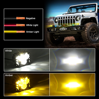 OVOVS 40W Phare LED blanc ambre pour conduite tout-terrain, projecteurs LED bicolores à faisceau spot pour 4x4, Jeep, camions, VTT, tracteurs, pick-up