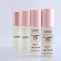 Pulverizador de configuración de maquillaje de Etiqueta Privada, Control de aceite de configuración de larga duración con espray, logotipo personalizado, color rosa vegano