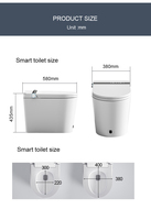 DZOZO Bidet intelligent entièrement automatique à commande mains libres, siège chauffant, télécommande, soins de santé, design à jupe, silencieux