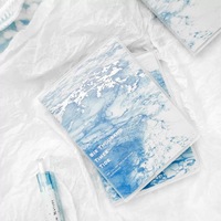 Carnet A7 Blue Tide Gel avec pages quadrillées, mini carnet portable léger et frais pour étudiants, vente en gros