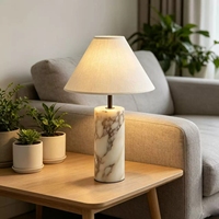 Lampe de chevet en marbre de style français, lampe de table Wabi Sabi, lampe de table moderne du milieu du siècle pour chambre à coucher, salon