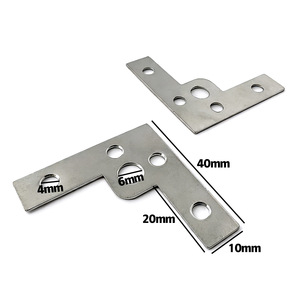 Support d'angle en forme de L en acier inoxydable, 40x20x10mm, pièce de fixation à cinq trous à angle droit pour l'assemblage de cadre - Product Image 1