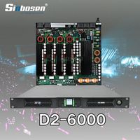 Amplificador de Potencia de Audio Digital Clase D Profesional D2-6000 con Chasis 1U para Escenarios y Conciertos