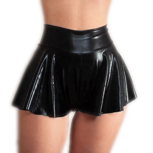 Shorts respirants <span class=keywords><strong>taille</strong></span> <span class=keywords><strong>haute</strong></span> pour femmes, grande <span class=keywords><strong>taille</strong></span>, prêts à être expédiés, pantalon brillant - Vente en gros - Product Image 3