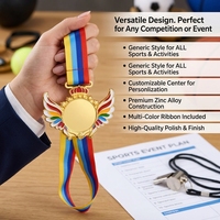 Médaille personnalisée 3D vierge en gros fabriquée en Chine, badge de récompense pour enfants, prix sportif de course, médaille personnalisée pour toute compétition OEM ODM