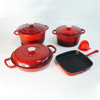 Ensemble de casseroles en fonte émaillée de luxe ChuiHua, cocotte hollandaise pour le camping, pot de cuisson, casserole, écologique, compatible gaz et induction