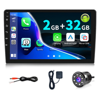 Écran tactile QLED universel 7/9/10.1 GPS Navigation Android Auto pour autoradio Bluetooth avec CarPlay sans fil Lecteur DVD 2 Din
