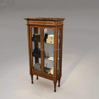 Table de présentation de bijoux de style chinois traditionnel, vitrine, comptoir, armoire, laqué bleu, MDF, acier inoxydable, OEM/ODM