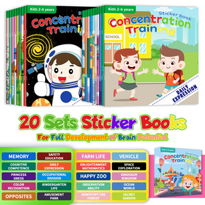 Concentration <b>Training</b> Sticker <b>Books</b> For Kids 2-6 Years 20 <b>Books</b> Set Early Learning Activities Paper Material - Product Image 2