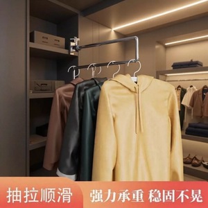 <b>Wardrobe</b> <b>Hanging</b> Rod Ceiling Mount Single Damper Track Detachable Cold Rolled Steel <b>Wardrobe</b> Hardware - Product Image 3