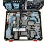 Kit d'outils électriques 5 en 1 - Meuleuse d'angle électrique sans fil au lithium rechargeable, clé à chocs sans fil, boîte à outils