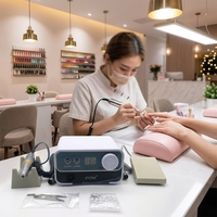 Kit de perceuse à ongles professionnelle 35000 tr/min FN323AWS, lime à ongles électrique portable pour manucure, ongles en acrylique et gel, poignée UP200 G5