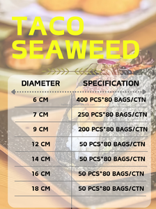 Alga Nori Tostada Prime Select A TACO, Alga Marina para <span class=keywords><strong>Sushi</strong></span>, 6 cm, Baja en Calorías, Snack Saludable del Océano, Algas para Restaurante, Corte Redondo - Product Image 6