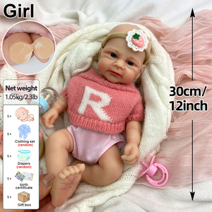 Muñeca Reborn Prematura de Silicona Pura de 30 cm, Piel Suave y Elástica, Sin Olor, para Compañía Emocional y Juego de Niños Pequeños - Product Image 5
