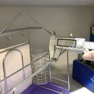 Stainless Steel Knife Rack Roof Shape With Cup Holder For Kitchen Storage And Organization - Product Image 2