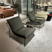 Chaises modernes de tapisserie d'ameublement de salon de style de luxe fauteuils en cuir meubles de maison chaises longues