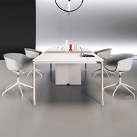 Table de conférence longue et minimaliste de style moderne ; Ensemble chaise et bureau de direction compact et spacieux ; Table de formation de luxe léger