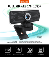 Kamera Web Full HD 1080p dengan mikrofon, kamera Web komputer Streaming untuk PC Usb