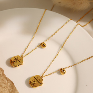 สร้อยคอจี้รูปแมวการ์ตูน ทอง โลหะผสมสังกะสี ของขวัญเครื่องประดับธีมแมว - Product Image 2