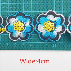 Pita Renda Payet Bordir Afrika Pita Trim Bunga Besi Pada Kain Pakaian Diy 16 Warna Stok Tersedia - Product Image 5