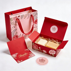 Ensemble d'emballage <span class=keywords><strong>en</strong></span> gros de boîtes <span class=keywords><strong>en</strong></span> <span class=keywords><strong>papier</strong></span> écologiques haut de gamme, boîtes cadeaux, sacs <span class=keywords><strong>en</strong></span> <span class=keywords><strong>papier</strong></span> pour le shopping, avec autocollant personnalisé pour savon artisanal - Product Image 2