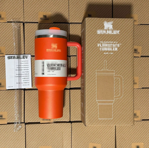 Gobelet isotherme en acier inoxydable de 40 oz avec poignée et paille pour voiture et extérieur - Product Image 4