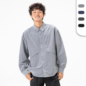 Vestes en nylon unisexes à col rabattu avec doublure en mesh à l'intérieur, imperméables, coupe-vent pour le printemps - Product Image 1