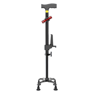 Bâton de marche à quatre pieds en alliage d'aluminium, réglable en hauteur, antidérapant, léger, pour personnes âgées - Product Image 5