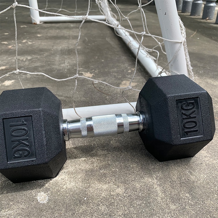 Wholesale China Manufacturer Custom Free Weight Gym 3-100 LB 1-60 KG Set Metal Handle Cast Iron Rubber Hex Hexagon Dumbbell