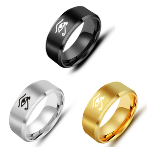Anillo <span class=keywords><strong>de</strong></span> acero inoxidable con amuleto <span class=keywords><strong>de</strong></span> <span class=keywords><strong>Ojo</strong></span> <span class=keywords><strong>de</strong></span> <span class=keywords><strong>Horus</strong></span>, egipcio, <span class=keywords><strong>Ra</strong></span>, Udjat, Egipto, Rey Faraón, negro, para hombre <span class=keywords><strong>y</strong></span> mujer - Product Image 1