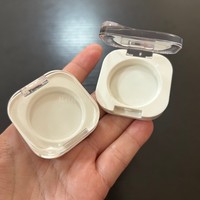 Palette de fard à paupières vide en plastique transparent blanc 3g avec logo personnalisé ISMAN, étui à poudre, vente en gros, conteneur cosmétique portable